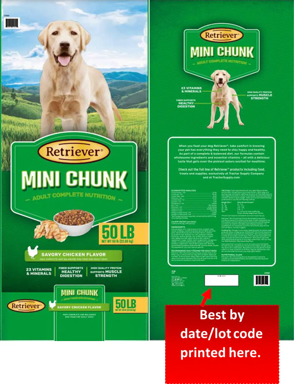 TFP Nutrition Recalls 50lb Bags of Retriever All Life Stages Mini Chunk 